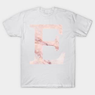 The Letter E Pink Marble Metallic T-Shirt